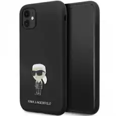 Karl Lagerfeld KLHCN61SMHKNPK iPhone 11 Xr 61 czarnyblack Silicone Ikonik Metal Pin Telefony i akcesoria Akcesoria telefoniczne Etui