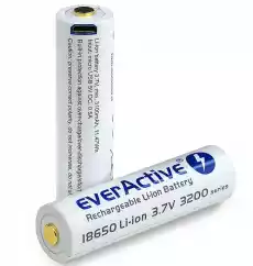 Akumulatorek 18650 LiIon 37V everActive 3200 mAh 1 szt z gniazdem micro USB Dom i ogród Budowa i Materiały budowlane Elektryka i akcesoria elektryczne Inne akcesoria elektryczne