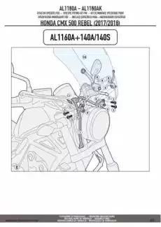 KAPPA AL1160AK MOCOWANIE SZYB 100ALBK 140AK 140SK HONDA Motoryzacja Motocykle