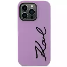 Karl Lagerfeld KLHCN61SKSVGU iPhone 11 Xr 61 purpurowypurple hardcase Silicone Signature Telefony i akcesoria Akcesoria telefoniczne Etui