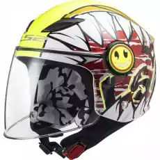 KASK LS2 OF602 FUNNY JUNIOR CRUNCH YELLOW Sport i rekreacja Sporty motorowe Kaski do sportów motorowych