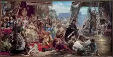 Reprodukcja Zawieszenie Dzwonu Zygmunta na wieży katedry w Krakowie w 1521 roku Jan Matejko Dom i ogród Wyposażenie wnętrz Dekoracja Obrazy i plakaty