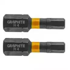 Graphite Bity udarowe HEX4 x 25 mm 2 szt Dom i ogród Narzędzia i warsztat Elektronarzędzia