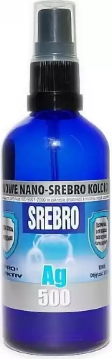 Niejonowe nano srebro koloidalne Ag 500 50ppm 100ml Pro Aktiv Zdrowie i uroda Zdrowie Witaminy minerały suplementy diety