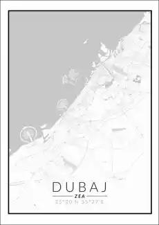 Dubaj mapa czarno biała plakat Wymiar do wyboru 20x30 cm Dom i ogród Wyposażenie wnętrz Dekoracja Obrazy i plakaty