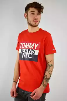 TSHIRT MĘSKI TOMMY JEANS CZERWONY Odzież obuwie dodatki Odzież męska