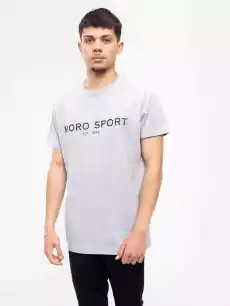 TShirt Z Nadrukiem Męski Szary Moro Sport Name Logo Odzież obuwie dodatki Odzież męska Koszulki męskie