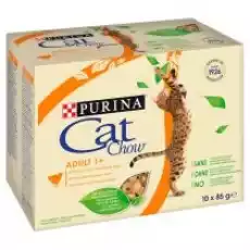 Purina Cat Chow Karma z kurczakiem i cukinią dla dorosłych kotów 1 10 x 85 g Dom i ogród Artykuły zoologiczne Koty