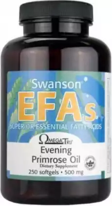 Olej z wiesiołka dwuletniego Evening Primrose Oil EFAs 500mg 250 kapsułek Swanson Zdrowie i uroda Zdrowie Witaminy minerały suplementy diety