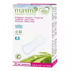 Masmi Pantyliners wkładki higieniczne o anatomicznym kształcie z bawełny organicznej 30szt Zdrowie i uroda Kosmetyki i akcesoria Pielęgnacja ciała Higiena intymna Środki higieniczne