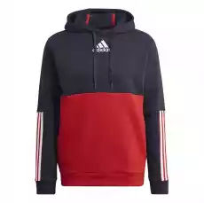 Bluza z kapturem męska adidas ESSENTIALS COLORBLOCK granatowa HL1983 Odzież obuwie dodatki Bluzy i swetry