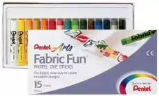Pentel Fabric Fun pastele do tkanin x15 Dla dziecka Zabawki Zabawki edukacyjne Zabawki plastyczne