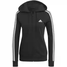 Bluza z kapturem damska adidas SPORTRSWEAR ESSENTIALS FT 3STRIPES czarna GL0792 Odzież obuwie dodatki Bluzy i swetry