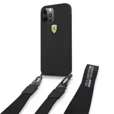 Ferrari FESTRAHCP12MBK iPhone 1212 Pro 61 czarnyblack hardcase On Track Silicone with strap Telefony i akcesoria Akcesoria telefoniczne Etui