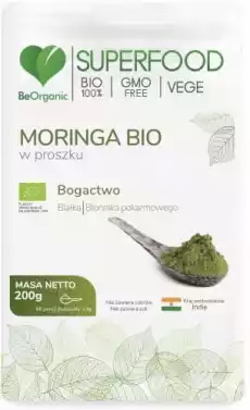 Moringa BIO w proszku 200g BeOrganic Artykuły Spożywcze