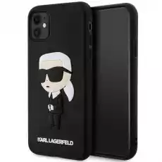 Karl Lagerfeld KLHCN613DRKINK iPhone 11 Xr 61 czarnyblack hardcase Rubber Ikonik 3D Telefony i akcesoria Akcesoria telefoniczne Etui