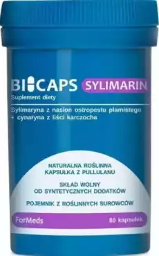 Bicaps Sylimarin sylimaryna z nasion ostropestu 80mg 60 porcji 60 kapsułek ForMeds Artykuły Spożywcze Produkty dietetyczne Suplementy