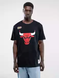 Koszulka Z Krótkim Rękawem Czarna Mitchell Ness Chicago Bulls NBA Team Logo Odzież obuwie dodatki Odzież męska Koszulki męskie