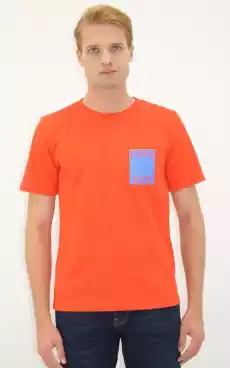 Tshirt męski Calvin Klein Jeans J30J309449 Czerwony Odzież obuwie dodatki Odzież męska