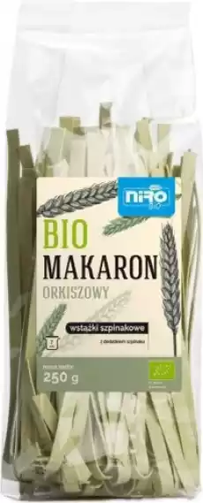 BIO Makaron orkiszowy wstążki szpinakowe 250g NIRO Artykuły Spożywcze Makarony