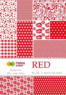 Blok z motywami A4 Red Happy Color 15 kartek dla kreatywnych Dla dziecka Artykuły szkolne Bloki i wycinanki