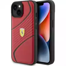 Etui Ferrari HardCase Twist Metal Logo do iPhone 15 czerwone Telefony i akcesoria Akcesoria telefoniczne Pokrowce i kabury do telefonów