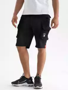 Krótkie Spodenki Bojówki Alpha Industries Crew Short Patch Czarne Odzież obuwie dodatki Odzież męska Spodenki męskie