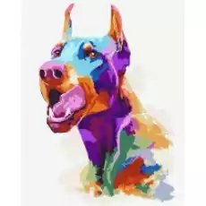 Ideyka Malowanie po numerach Doberman popart 40 x 50 cm Biuro i firma Akcesoria biurowe Artykuły papiernicze