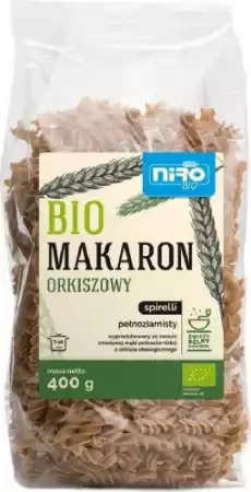 MAKARON ORKISZOWY RAZOWY SPIRELLI BIO 400 g NIRO Artykuły Spożywcze Makarony