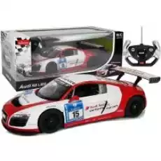 Auto RC Audi R8 LMS Rastar 114 białoczerwone Leantoys Dla dziecka Zabawki Rowerki i inne pojazdy dla dzieci