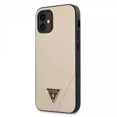 Guess GUHCP12SVSATMLLG iPhone 12 mini 54 złotylight gold hardcase Saffiano Telefony i akcesoria Akcesoria telefoniczne Etui