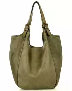 Torebka skórzana damska classic handmade shopping bag MARCO MAZZINI beż taupe Odzież obuwie dodatki Galanteria i dodatki Torebki damskie