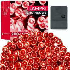 Lampki świąteczne 200 Led czerwone 155 m oświetlenie choinkowe Dom i ogród Wyposażenie wnętrz Dekoracja Ozdoby świąteczne