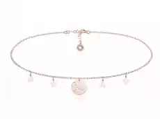 srebrny choker z zawieszką znaki zodiaku i gwiazdkami rose gold not mapped