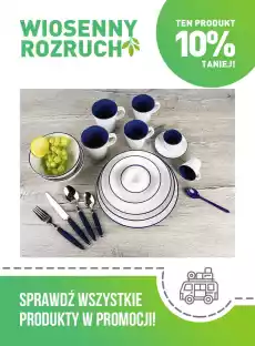 KOMPLET OBIADOWY LINEA BLUE MELAMINA 16 SZT Dom i ogród Wyposażenie kuchni Naczynia kuchenne Talerze