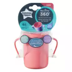 Tommee Tippee Easiflow 360 kubek z uchwytami 6m Różowy 200ml Dla dziecka Akcesoria dla dzieci