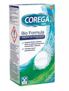 COREGA Tabs Bio Formula tabletki do czyszczenia protez zębowych 136 tabletek Zdrowie i uroda Kosmetyki i akcesoria Pielęgnacja zębów i jamy ustnej