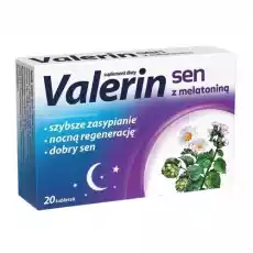 VALERIN Sen z melatoniną x 20 tabletek Zdrowie i uroda Zdrowie FarmaceutykiLeki