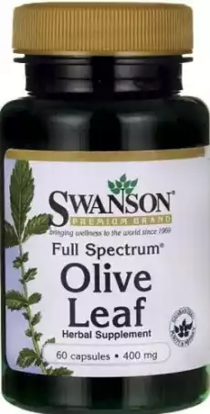 Liście z drzewa oliwnego FS Olive Leaf 400mg 60 kapsułek SWANSON Zdrowie i uroda Zdrowie Witaminy minerały suplementy diety