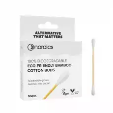 Bamboo Cotton Buds patyczki bambusowe White 100szt Zdrowie i uroda Kosmetyki i akcesoria Pielęgnacja ciała Higiena intymna Środki higieniczne