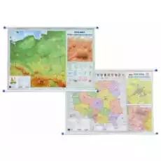 Mapa Polski A2 Dwustronna ścienna Biuro i firma Akcesoria biurowe Artykuły papiernicze Globusy i mapy