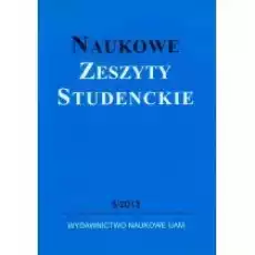 Naukowe Zeszyty Studenckie 5 2013 Książki Podręczniki i lektury