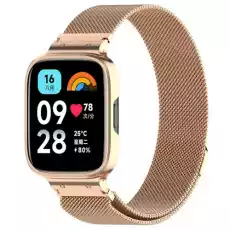 Etui z paskiem Bizon Strap Case Watch Chain do Xiaomi Redmi Watch 3 Active różowozłote Telefony i akcesoria Akcesoria telefoniczne Pokrowce i kabury do telefonów