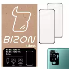 Szkło hartowane Bizon Glass Edge 2 sztuki ochrona na obiektyw Redmi Note 10 10S czarne Telefony i akcesoria Akcesoria telefoniczne Folie ochronne