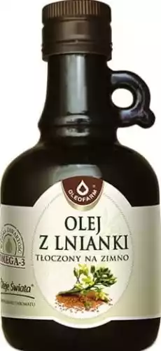 Olej z lnianki rydzowy tłoczony na zimno Oleje świata 250ml Oleofarm Artykuły Spożywcze Oleje i oliwy