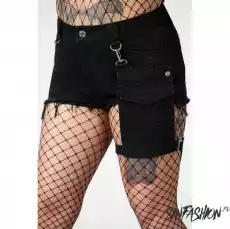 Spodenki Killstar Fury Road Denim Garter Shorts Odzież obuwie dodatki Odzież damska Spodenki damskie