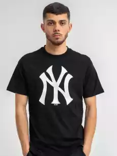 Koszulka Z Krótkim Rękawkiem 47 Brand New York Yankees MLB Imprint Echo Jet Czarna Odzież obuwie dodatki Odzież męska Koszulki męskie