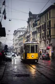 Mediolan Tramwaj plakat premium Wymiar do wyboru 20x30 cm Dom i ogród Wyposażenie wnętrz Dekoracja Obrazy i plakaty