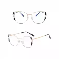 Damskie kocie okulary zerówki do komputera BLUE LIGHT z flexami 25129 Odzież obuwie dodatki Odzież damska