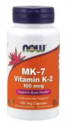 Witamina K2 MK7 100 mcg 120 kapsułek NOW FOODS Zdrowie i uroda Zdrowie Witaminy minerały suplementy diety